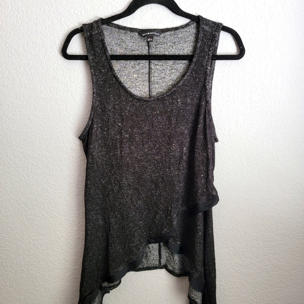 Rock & Republic black sleeveless crop top for women size Large